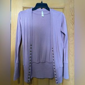 Small mauve cardigan sweater